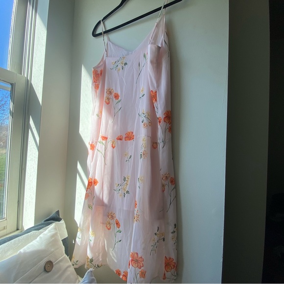 Who What Wear Pink Floral Slip Dress - Picture 2 of 7